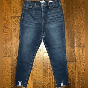 Sofia Vergara jeans, dark wash with rips on the ankles